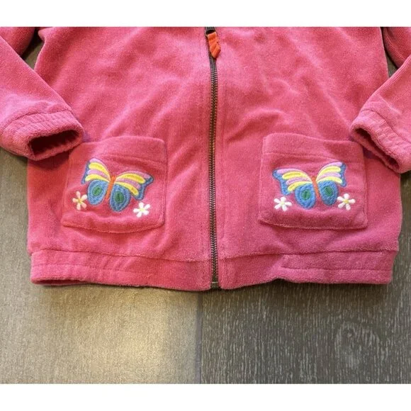 Mini Boden Girl's Swim Cover-up Towelling size 5–6 Full Zip Hoodie Jacket Terry